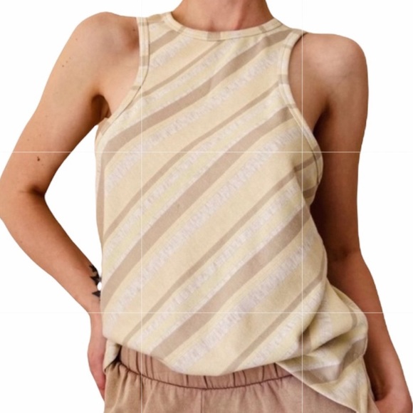 FREE PEOPLE Sidelines Racerback Striped Knit Tank Large NWT - Picture 9 of 9